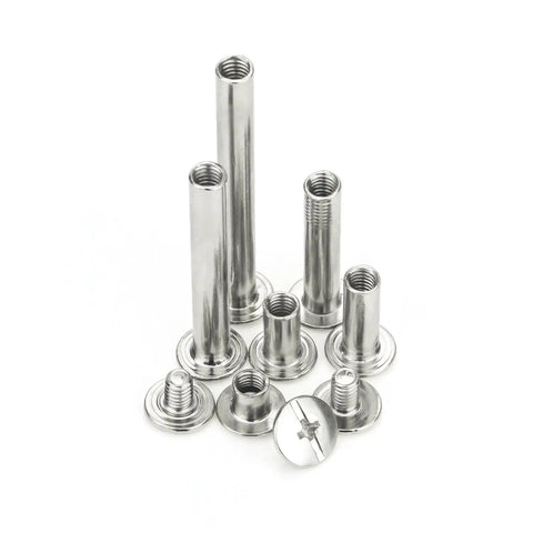 Kickass Chicago Screw Binding Kit With Nickel Plated Posts And Assorted Fasteners For Smooth Leather Crafting built tough screws display.