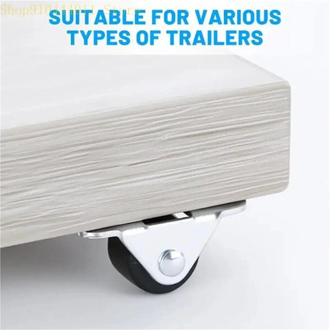 Pack Of Two Silent Roll Chair Wheels Featuring Tough Steel Mounts And Soft Rubber Treads For A Slick Glide Heavy Duty stability on trailer.