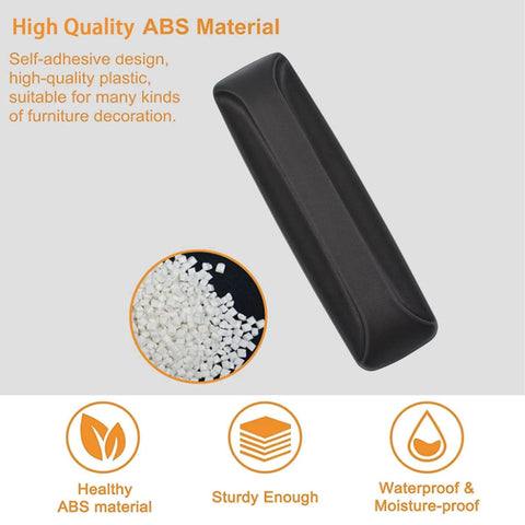 4 Pack Self Adhesive Cabinet Handle Pulls For Drawers Cabinets And Doors With Instant Attachment Black ABS Material No Drilling