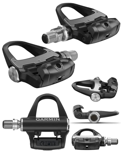 Rally RS100 Single Sensing Power Meter Pedals With Cadence, Shimano Compatible, black, easy installation, multiple angles shown