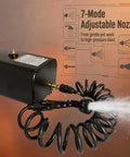 7-mode adjustable nozzle of 9.5 Gallon Pressurized Water Tank With Aluminum Roof Rack Mount For On The Go Showers