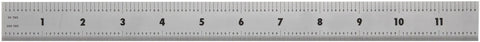 5R Graduation Steel Rule With Satin Chrome Finish One Inch Wide And Three Sixty Fourth Inch Thick High Visibility Readings In One Thirty Second One Sixty Fourth One Tenth And One Hundredth Inch For Precise Woodworking And Metalworking, satin chrome steel ruler