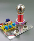 Tabletop Tesla Coil DIY Kit With Spark Gap High Voltage Science Educational Toy For Electrical Hobbyists Easy Assembly In About 1 To 2 Hours Includes Step By Step Guide And 12V Power Supply Prep, compact 15x11 cm acrylic base