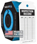 Flat Out Dependable Inspection And Status Record Tags By The Roll Including A Portable Octagon Dispenser and perforated hole for easy mounting.