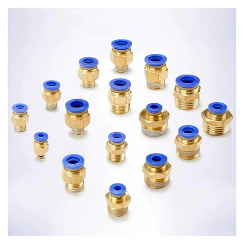 Get Your Hands On These Awesome Air Joint Connectors Hose Tube Pneumatic Fittings Push Lock Kit For Serious Garage Builds And Fast Job Completions brass push-in air fittings set with blue collars