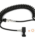 Aluminum Pneumatic Coil Air Hose, G1/2 Thread Quick Connect Fittings for Air Compressors, Pneumatic Tools and Workshop Applications, black