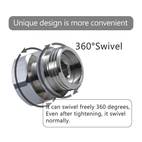 Solid Brass Garden Hose Swivel Adapter Three Quarters Inch GHT Female To Male Connector For No Leak Easy Attach And Rotating Hose Setup No Sweat Keeps Water Flow Smooth In The Yard 360° swivel brass fitting