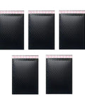 Five Pack Black Tear Resistant Bubble Pouches With Waterproof Self Adhesive Seal for Mailing and Shipping Delicate Gear