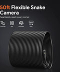 Coiled cable of 50ft Sewer Camera With 1080P HD Triple Lens Borescope, IP67 Waterproof, for pipes and drains inspection.