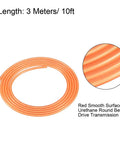 10ft 3mm PU Transmission Round Belt For Conveyor Systems And Dryers, coiled red urethane belt, anti-oil, chemical-resistant