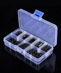 M3 Machine Spacer Kit With 180 Pieces Black Nylon Hex Column Standoff Set Includes Male And Female Nuts And Screws In Compact Plastic Storage Box For Electronics Computers And DIY Projects, open organizer box