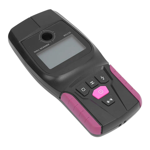 Bewinner Wall Scanner with LCD Display, Precision Machined Electronic Stud Finder for Wood Metal Studs, AC Wire Detector, Beam Pipe Locator, Wall Scanner for Stud Detection, top view showcasing buttons and screen.