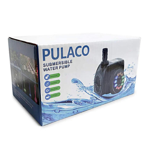 Box of 160GPH Submersible Fountain Pump With Auto Color Changing LED Light And Three Point Three Feet Tubing