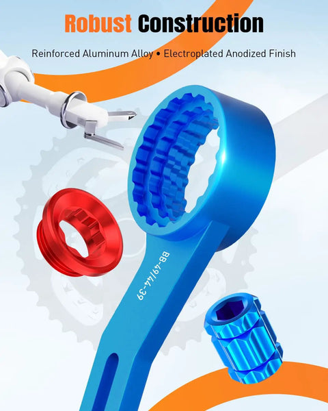 6 In 1 Bike Bottom Bracket Tool For 39 41 44 46 49 Mm External Cups With 12 And 16 Notches Includes Crank Removal Tool And Crank Cap