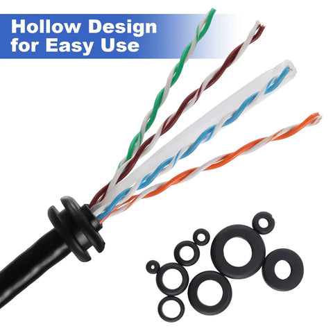 210 Piece Rubber Grommet Kit With Nine Sizes For Wiring Electrical Appliance Plumbing And Automotive Cord Organization