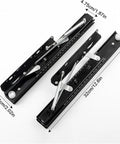 Beefy Heavy Duty Concealed Soft Close Lift Table Drawer Slides Side Mount Black Cold Rolled Steel 9.9in Long 1.87in Wide 2.02in High