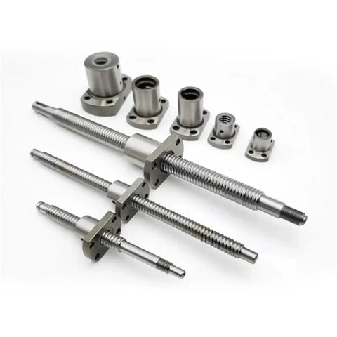 100mm CNC Ballscrew Set With End Machined Ballnut And EK EF08 Nut Housing Smooth Low Backlash Linear Motion For Precise Milling And Dope DIY CNC Projects Includes Steel Build And Support Coupler Ready To Install displayed in parts