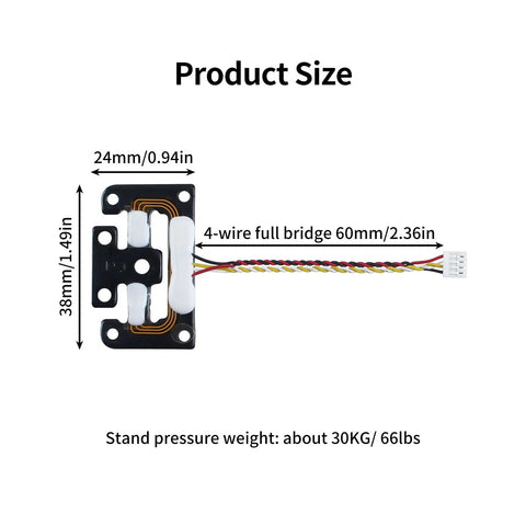 Auto Bed Leveling Sensor With Strain Gauge For Hi Series 3D Printer Replacement Bed Leveler For Hi Combo Models, dimensions shown