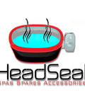 Logo with hot tub and text "HeadSeal Spas Spares Accessories"