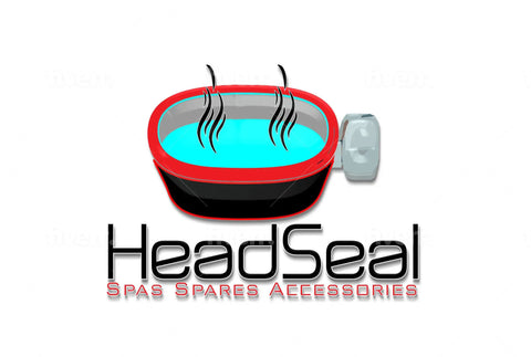 Logo with hot tub and text "HeadSeal Spas Spares Accessories"