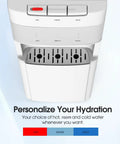Top view of Self Cleaning Water Cooler Dispenser For Three To Five Gallon Bottles Bottom Load With Hot Cold and Room Temperature