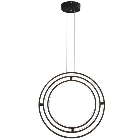 Modern LED Chandelier With 3 Rings Black Circle Pendant Lighting Dimmable Round Ring Ceiling Fixture for Dining Room