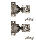 Soft Closing Cabinet Hinge Set Satin Nickel Two Pack For One And A Half Inch Overlay Face Frame Kitchen Cupboard Doors Smooth Close Durable