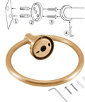 Slick Wall Mounted Towel Ring Crafted From Premium Stainless Steel tailored for top shelf bathrooms, gold finish, installation parts included.