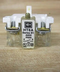 Heavy Duty Ht8a Normally Open Contact Block For Thirty Millimeter Push Buttons And Switches Industrial Grade Replacement Hardware on wooden backdrop.