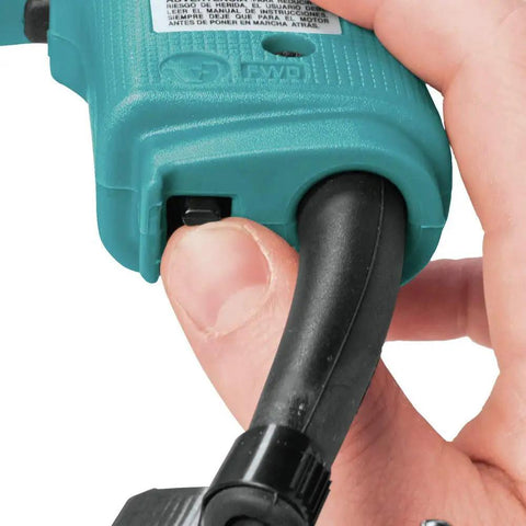 Close-up of Heavy Duty Half Inch Corded Drill With 6.5 Amp Motor and Variable Speed 0 to 550 RPM Made In USA showing trigger detail