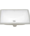 Undermount White Rectangular Porcelain Ceramic Bathroom Sink With Overflow For Small Vanities 16 By 11.75 Inch Solid Build