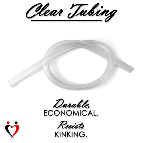 Clear flexible tubing coiled, translucent plastic hose with straight ends