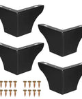 Beefy Heavy Duty Metal Furniture Legs Set 4 Pack In Matte Black, Screws Included For Quick Install, Universal Fit, Anti Slip Rubber Pads