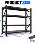 Heavy Duty Garage Shelving Unit Built From Tough Industrial Steel With A Rock Solid 4000 Pound Capacity, displaying dimensions.