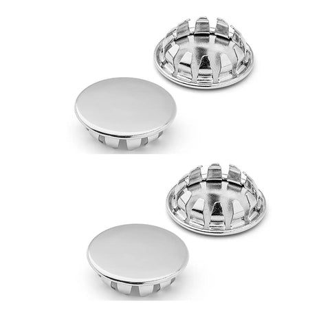 Heavy Hitter 6 Pack Stainless Steel Knockout Seals Removable Cable Hole Plugs for Electrical Enclosures, showing smooth and ribbed designs.