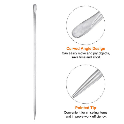 26 Inch Aligning Pry Bar With 14mm Rod Diameter In 45 Carbon Steel Chrome Plated With curved angle and pointed tip design
