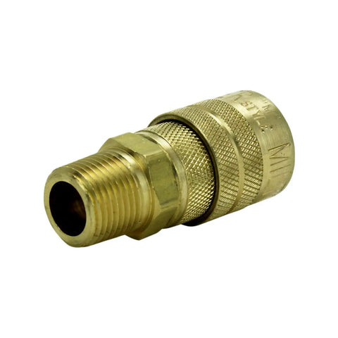 3/8 Inch MNPT M Style Quick Change Coupler For Air Tools, Handles Up To 300 PSI, Delivers About 40 SCFM, Brass Body, USA Made