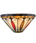 Real Tiffany Glass Sconce With A 12 Inch Wide Stained Glass Shade Antique Vintage Mission Style Wall Light for hallway view