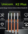 K2 Plus Nozzle Set With Titanium Alloy Copper Alloy Hardened Steel High Flow Unicorn Nozzle For K2 Pro Hi Combo 3D Printer