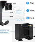 Heavy Duty EV Charger Holder Kit With J Hook Cable Organizer Wall Mount Nozzle Dock For SAE J1772 Tesla showing installation steps and materials used.