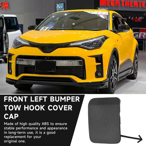 Toyota C HR Front Left Bumper Tow Hook Cover Cap Unpainted Exact Fit For 2020 2021 2022 2.0L L4 Gas with yellow C-HR