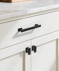 10 Pack Matte Black Solid Cabinet Pulls 5 Inch Center To Center 128mm Hole Centers 6 Inch Overall Length on white kitchen cabinets