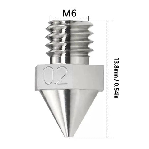 Straight Up Heavy Duty Hardened Alloy 3D Printer Nozzle 0.2mm Nickel Plated Hot End Tip Replacement Builds Different With Zero Leaks Or Clogs Fits Pro2 Pro3 E2 Premium Quality Filament Flow For Reliable Long Prints
