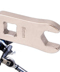 Totally Dead Nuts Precise 8mm Cycling Disc Brake Wrench And Cable Adjuster Tool Hella Reliable Hexagon Design showing 8mm jaw detail.