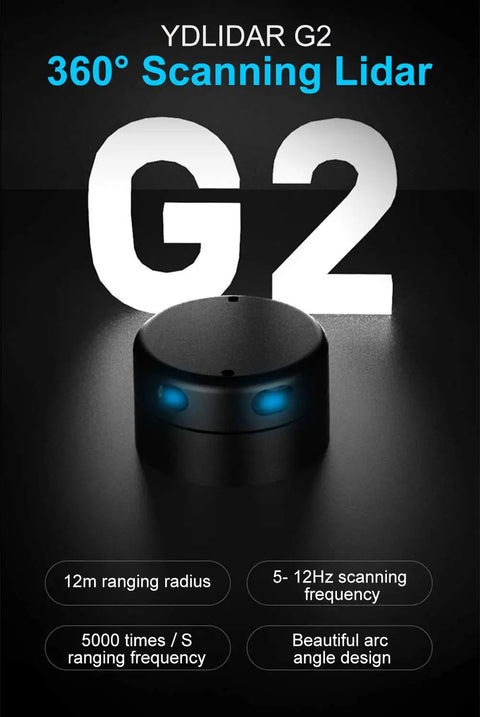 G2 Lidar Range Finder Sensor Module 12 Meter Range With 5K Hz Ranging Frequency For Indoor Use, 360 Degree Scanning, Ultra Lightweight 189g