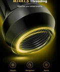 Close-up of M14x1.5 thread on 24 Piece M14x1.5 Lug Nuts Replacement For Silverado Suburban Traverse F150 Yukon Sierra 1500 XT5 XT6 Black