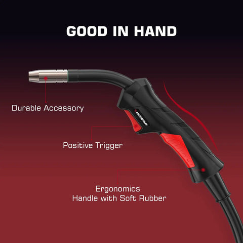 Top Notch ARCCAPTAIN MB15 15AK MIG Welding Gun Torch Stinger With 10 Ft Cable For Serious Pros Needing Superior Conductivity And Long Life Copper Wiring For Heavy Duty Shop Jobs Today handle with positive trigger and ergonomics