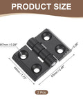 Product size of Mini Folding Hinges For Wood Boxes 44mm X 63mm uxcell Built To Last Zinc Alloy 180 Degree Small Cabinet Hinges Black 2 Pack