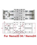 Z Axis Motion Table Sliding Stage Travel 100mm To 1200mm With HGR20 Linear Guides And SFU1610 Ball Screw Heavy Duty CNC Sliding Table For Stepper Or Servo Motors Ideal For Robotics And Automation, top view with NEMA23/24/32 mount