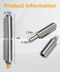 Dimensions of 4 Inch Weld On Bullet Hinges Heavy Duty 8 Pack Built Tough For BBQ Smoker Gate Door Trailer Metal Gate And More Carbon Steel Construction For Smooth Open And Close displayed.